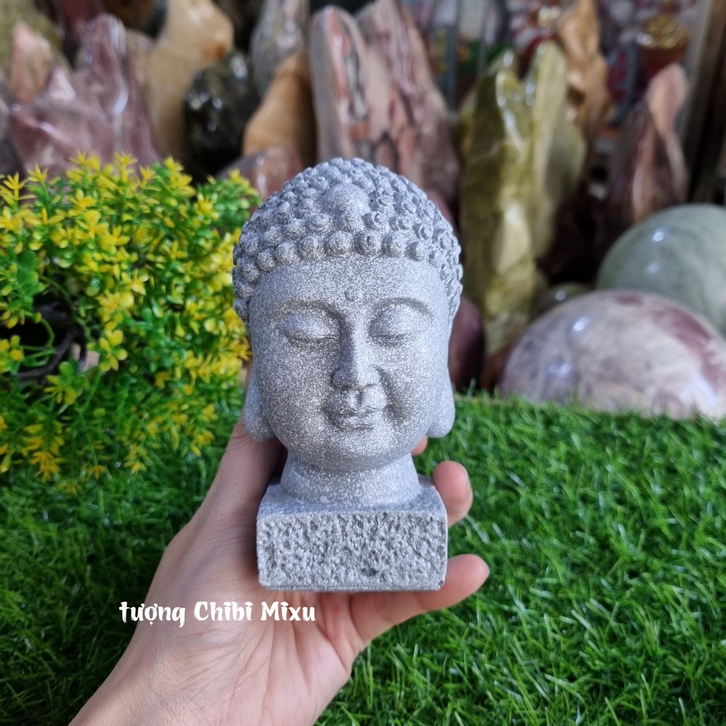 Tượng đầu Phật trang trí may mắn