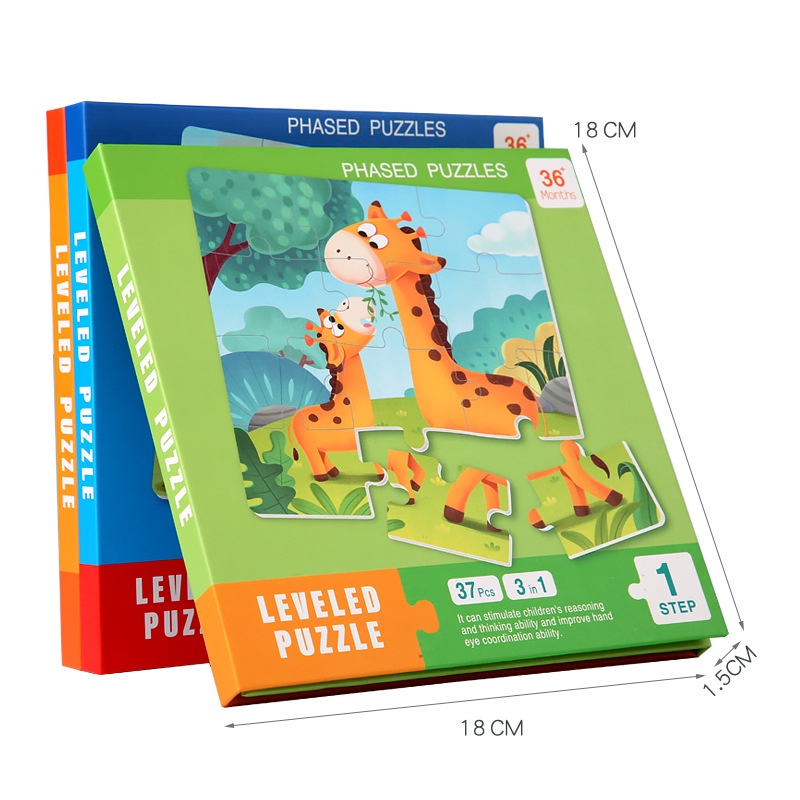 Đồ chơi xếp hình S-kids, Bộ sách puzzle thông minh 3 hình cho bé với mảnh ghép nam châm.