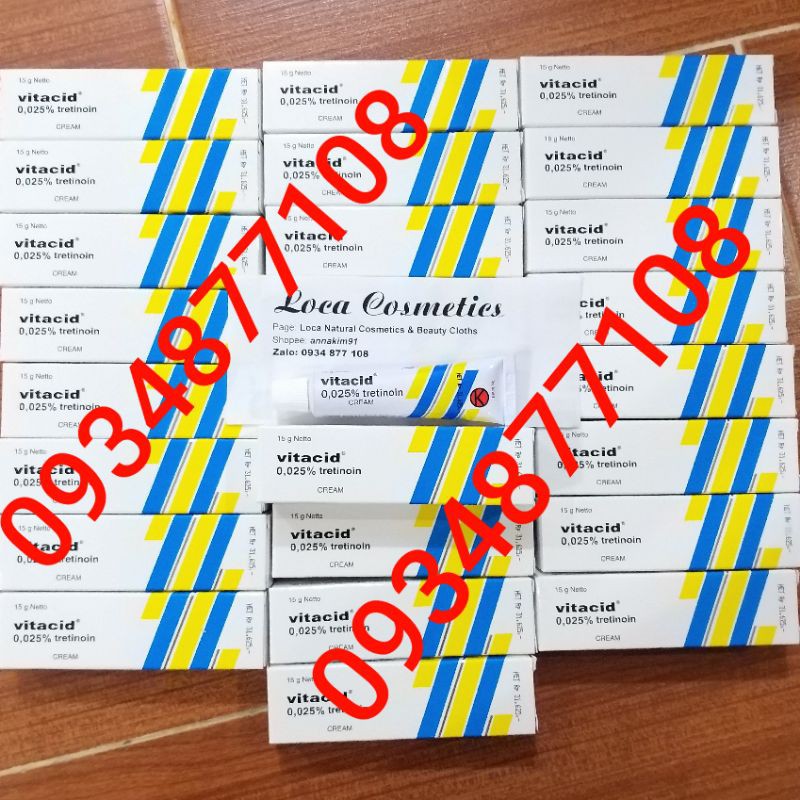  Tretinoin Vitacid [SẴN AUTH] 0.025%, 0.05%, 0.1% kem hỗ trợ giảm mụn và trẻ hóa da | BigBuy360 - bigbuy360.vn
