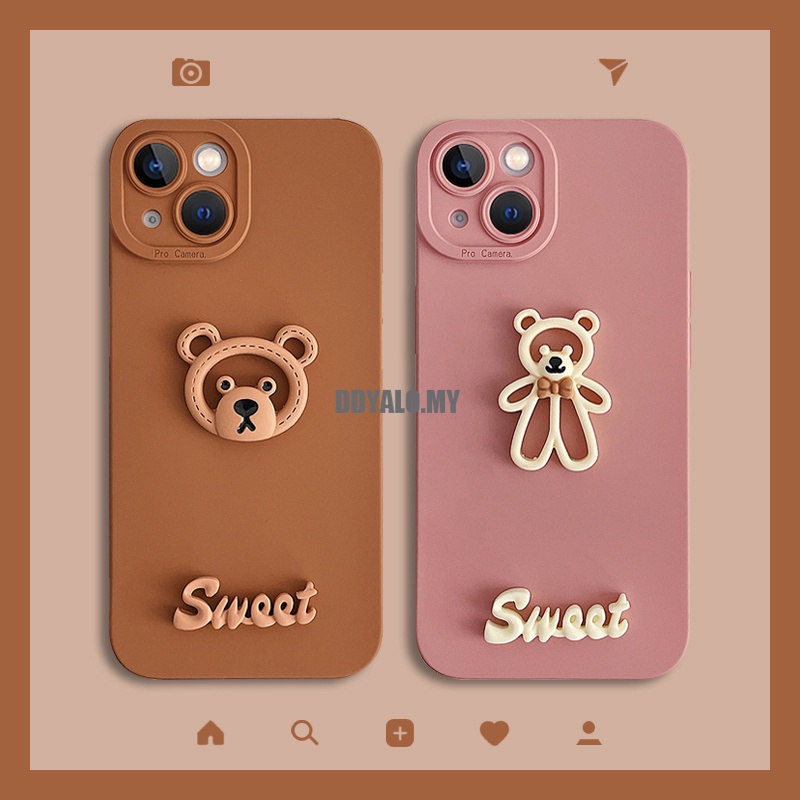 Ốp Điện Thoại In Hình Gấu Hoạt Hình Cho Realme 5 5i 6i 7i C17 8 Pro 4G 5G C3 C11 C12 C25 C25S C15 C20 C21 C11 2021