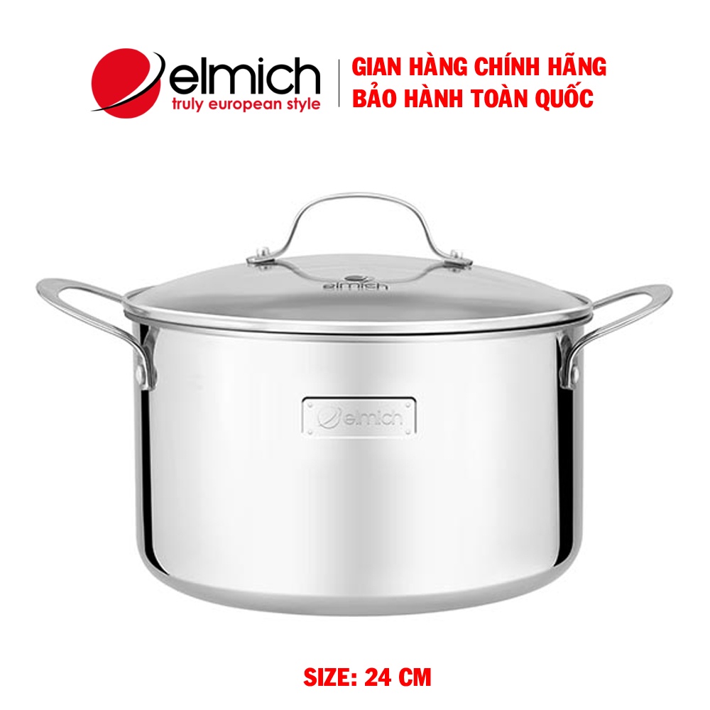 Nồi inox cao cấp 3 lớp đáy liền Elmich TRI-MAX 2353734, Đường kính 24 cm