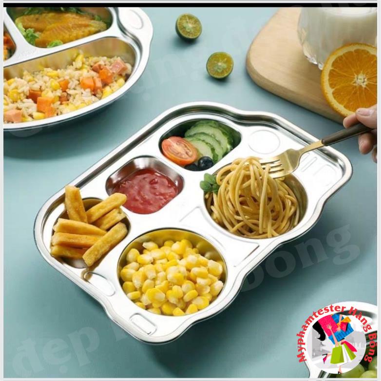 khay cơm,khay ăn dặm cho các bé inox 304 cao cấp 100%
