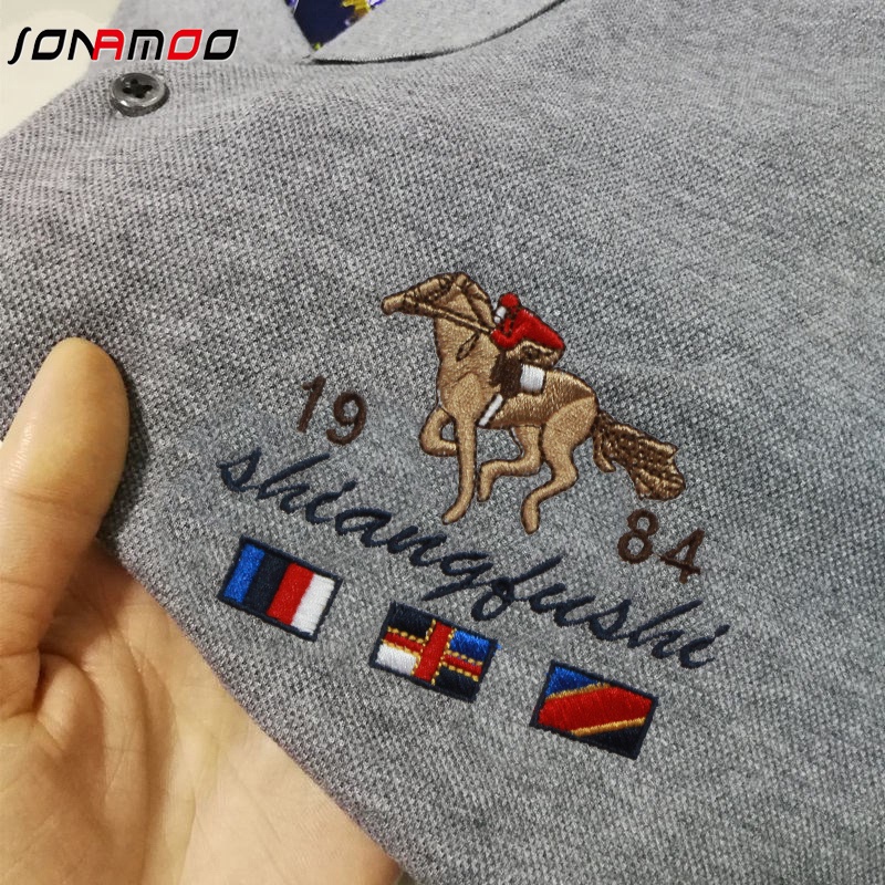 Áo polo Ngắn Tay Thêu Họa Tiết Đơn Giản Theo Phong Cách Mùa Hè Dành Cho Nam