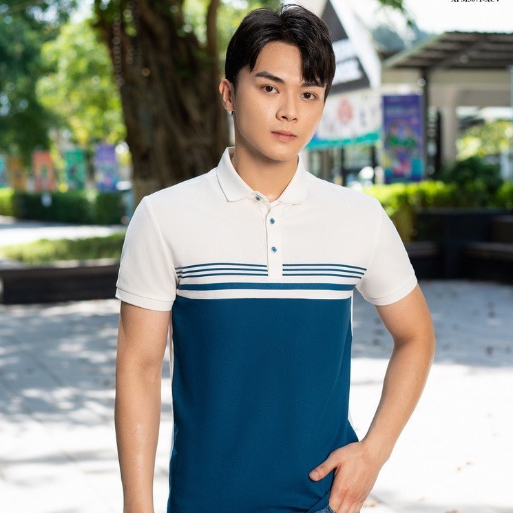Áo Polo YODY Nam Mắt Chim Phối Màu In Vạch Thoáng Mát Dáng Đẹp APM5071