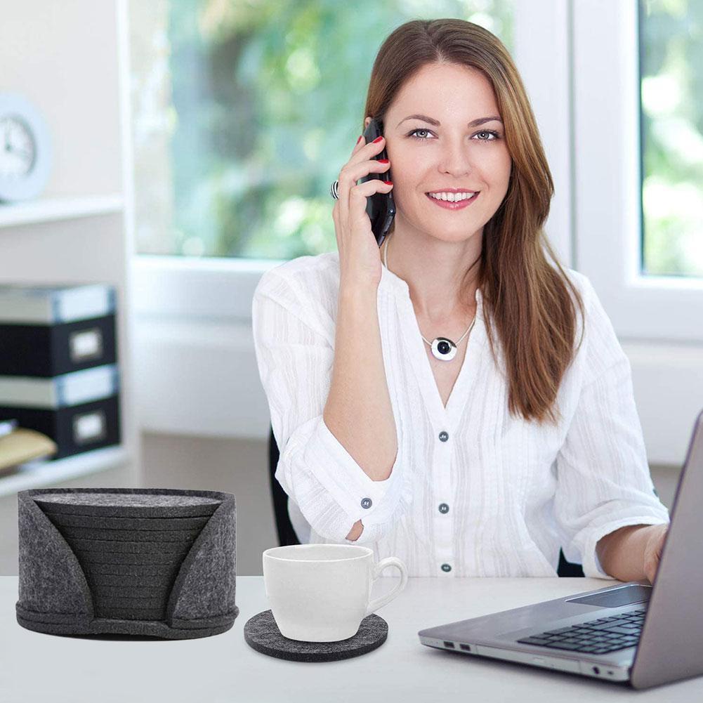 Tấm Lót Ly Hình Tròn Bằng Vải Nỉ Thấm Hút Nước Đơn Giản S8X4 R7R0 Chai T0D8 Hot