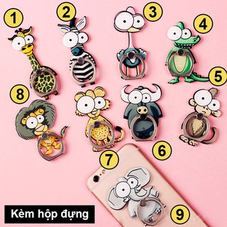 Iring giá đỡ điện thoại hình động vật lồi mắt dễ thương
