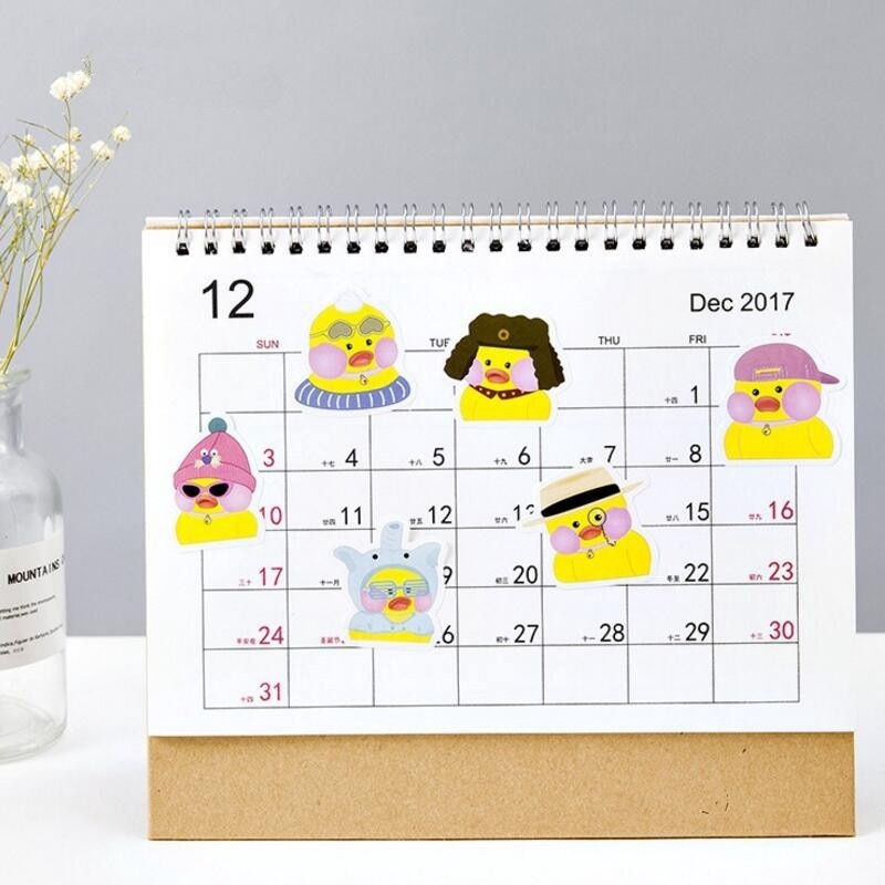 Hộp 45 sticker hình vịt màu vàng trang trí bảng kế hoạch scrapbook dễ thương