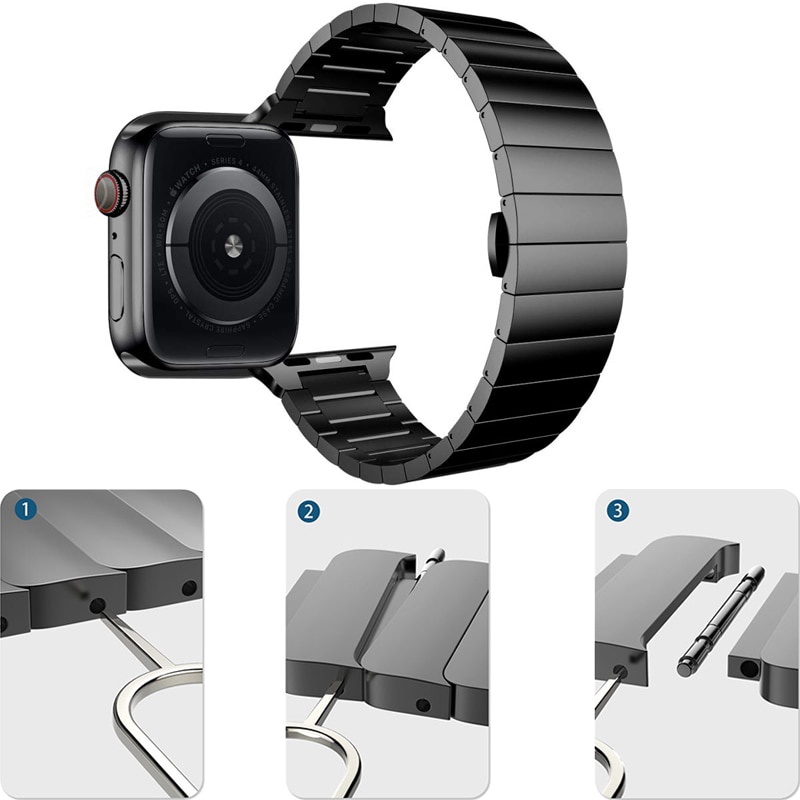 Dây Đeo Thay Thế Bằng Thép Không Gỉ 44mm 40mm Cho iwatch SE 3 2 1 42mm 6 5 4 7