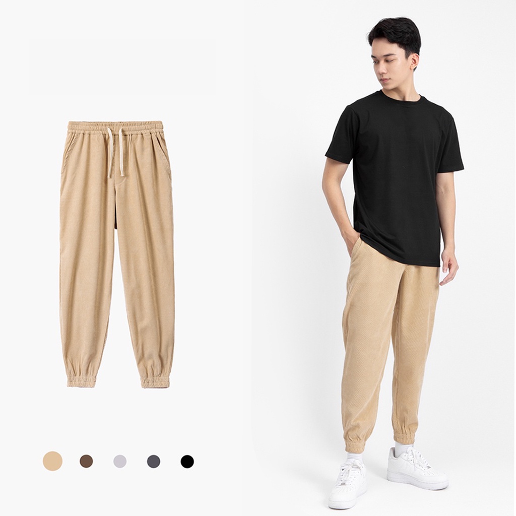 Quần Jogger chất nhung tăm dày dặn trẻ trung, quần thể thao nam mẫu mới 2022