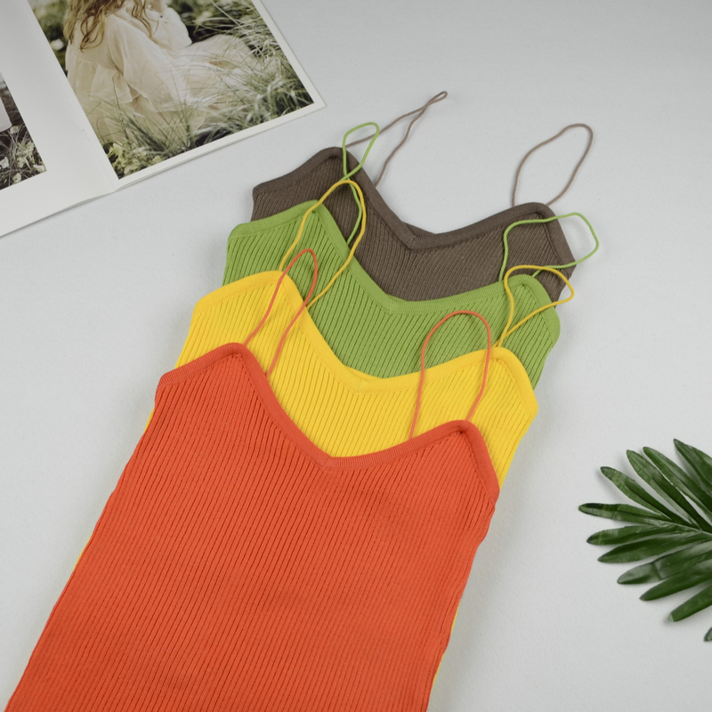 Áo Hai Dây Màu Trơn Đơn Giản Phong Cách Hàn Quốc Cho Nữ