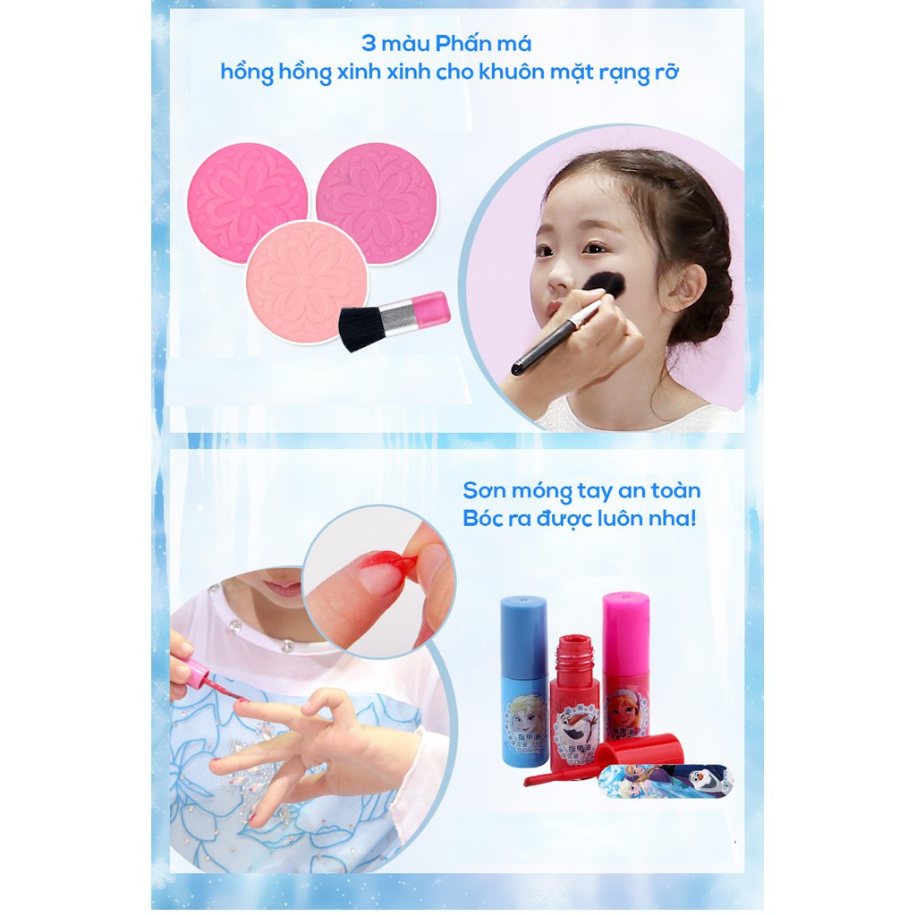 Bộ trang điểm Elsa màu xanh chính hãng Disney thích hợp và an toàn cho bé gái | BigBuy360 - bigbuy360.vn