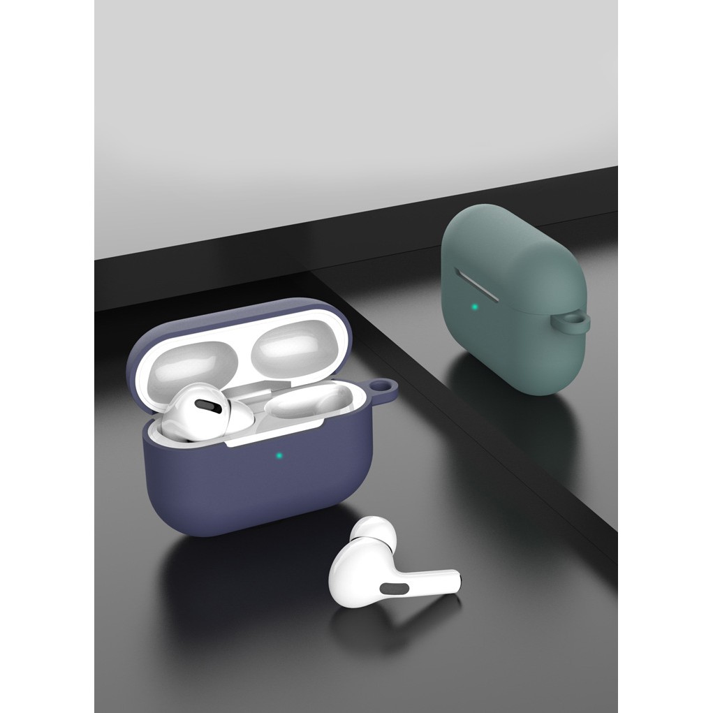 [Tặng kèm móc] Vỏ trơn Silicone Airpods PRO bảo vệ hộp đựng tai nghe airpods PRO màu sắc thời trang