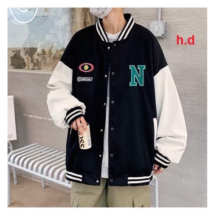 Áo khoác bomber chữ N xanh HD1121