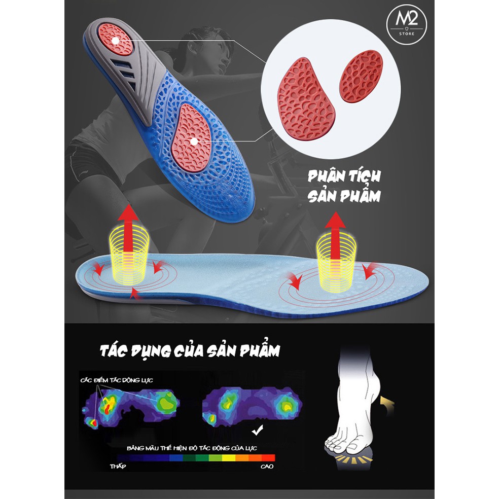 Lót giày êm chân thể thao Silicon khử mùi cao cấp LGEC03