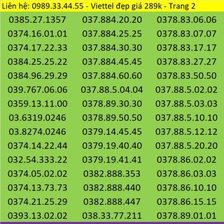 Sim Số Đẹp Viettel trả trước