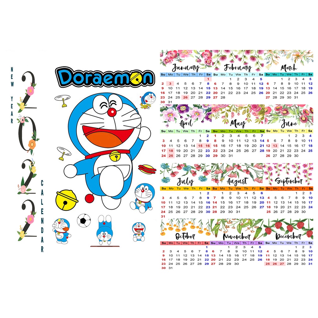 Lịch tường 2022 doremon LA33 size A3