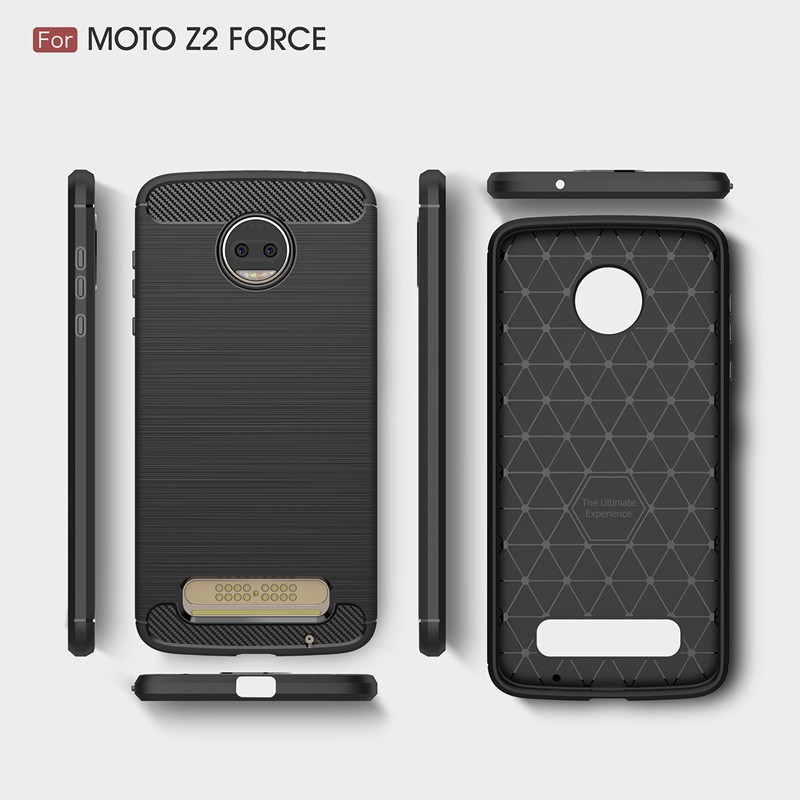 Ốp điện thoại silicon Motorola Moto Z2 Force thiết kế phủ sợi carbon cao cấp