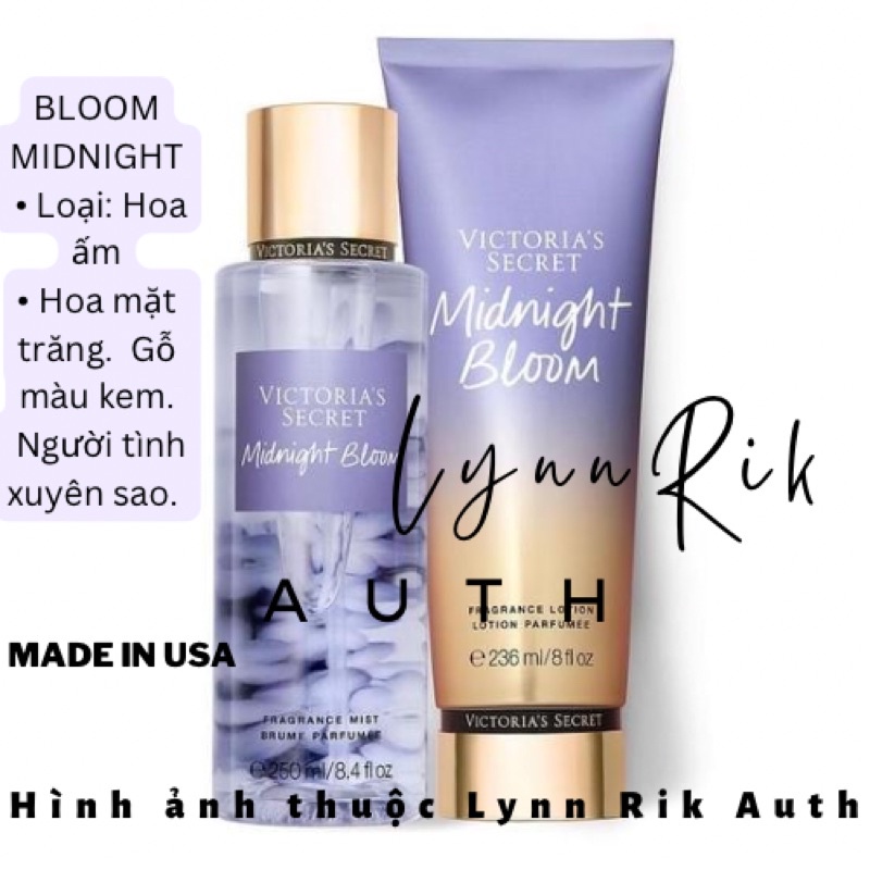Auth_ FullSize MIDNIGHT BLOOM - Xịt Thơm Toàn Thân Dưỡng Thể Victoria’s Secret USA