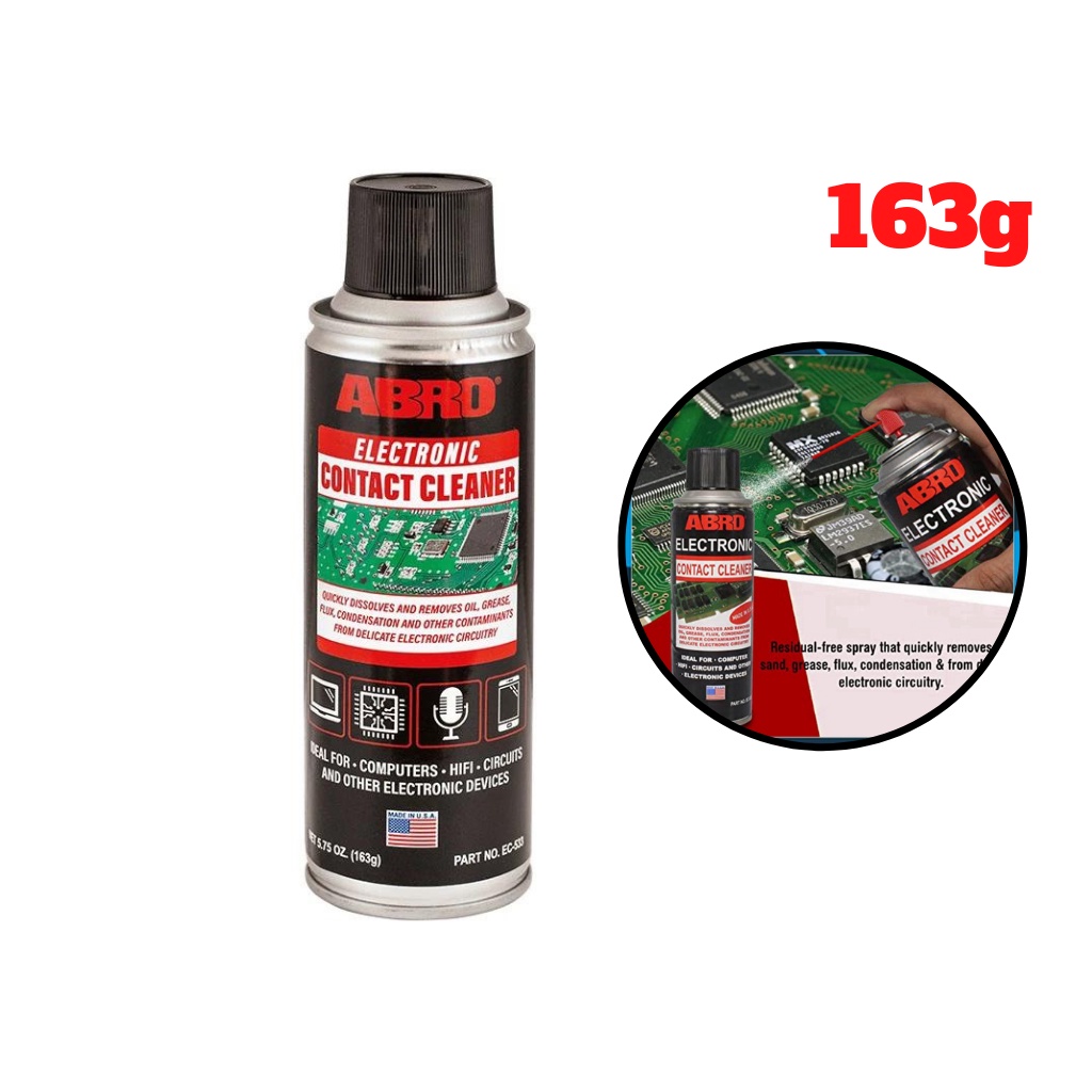 Chai Xịt Vệ Sinh Tiếp Điểm Điện Tử Chính hãng ABRO Electronic Contact Cleaner 533 163g