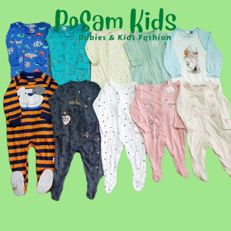 ( XÃ LỖI SIÊU NHẸ) Body Sleepsuit, Body Sleep, Bodysuit Có Tất Không Tất Cho Bé, Hàng Xuất Dư-PoSam Kids