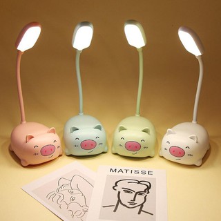 Đèn học cho bé để bàn mini hình thú dễ thương, đèn led mini để bàn tích điện tiện lợi