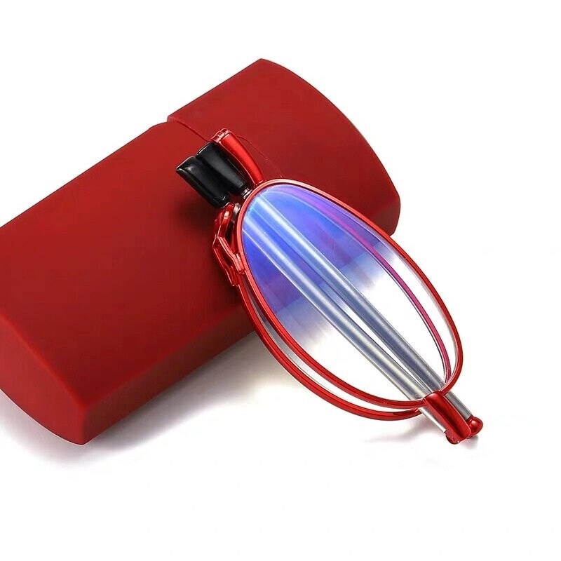 Kính Đọc Sách Chống Ánh Sáng Xanh 1.0~4.0 Có Thể Gập Lại Kèm Hộp Đựng Cho Nam Và Nữ