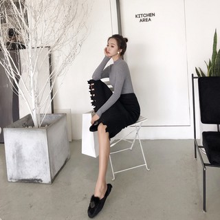 [New 2019] Chân váy len nữ dài chất len mịn dày