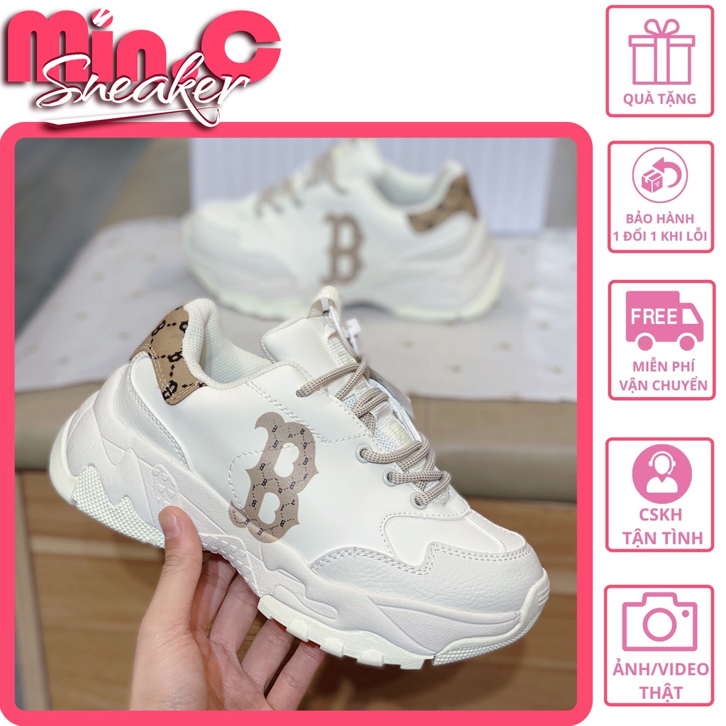 Giày M.L.B Gót Nâu SC , Giày Sneaker thể thao full Size 36-43, tặng kèm tất [ẢNH THẬT + FULL BOX]