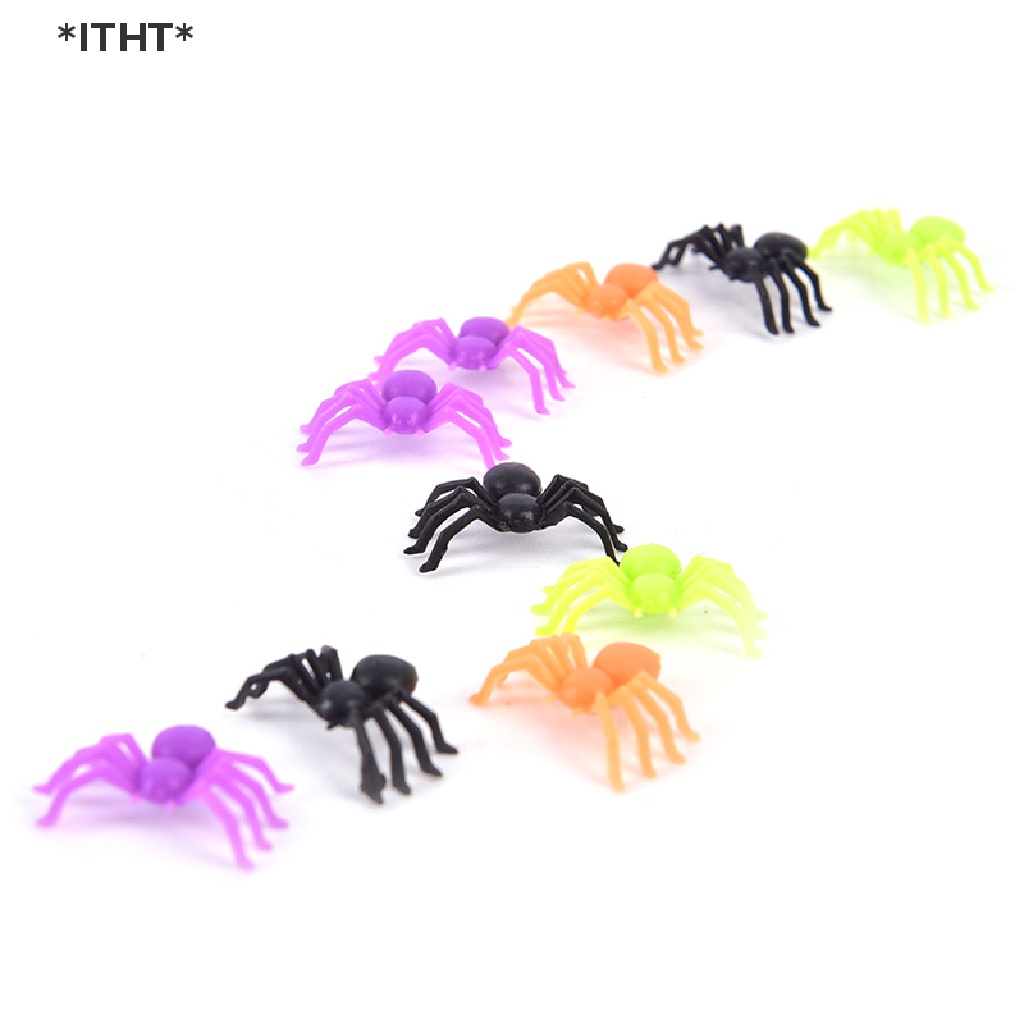 Set 200 Nhện Nhựa Mini Nhiều Màu Sắc Dùng Trang Trí Halloween