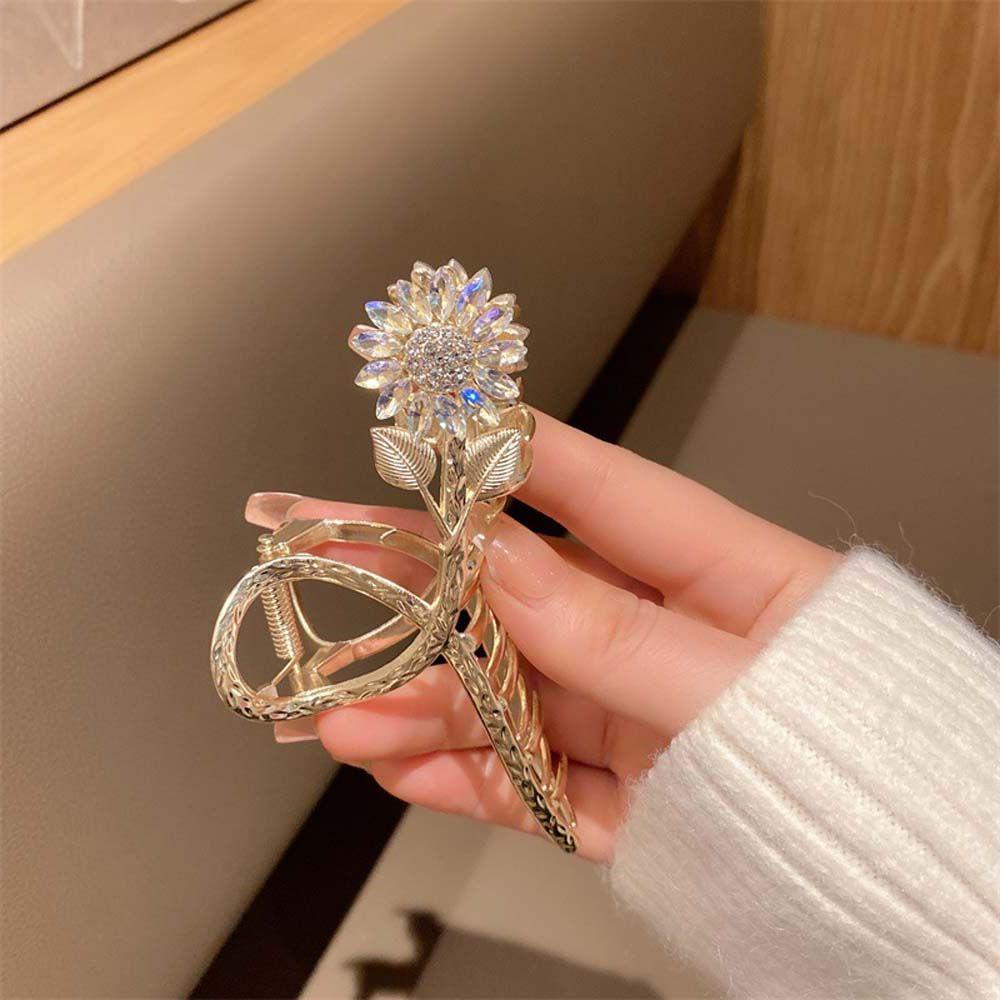 Kẹp Tóc Kim Loại Hình Hoa Hướng Dương Thanh Lịch Dễ Phối Đồ Cho Nữ