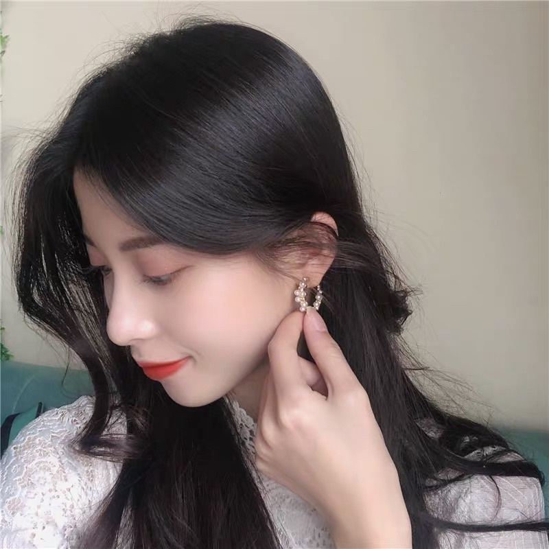 Hoa tai đính hạt phong cách Hàn - Maben