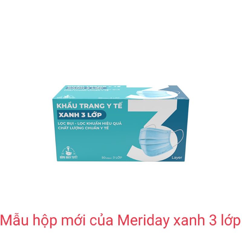Khẩu trang meriđay 3 lớp xanh