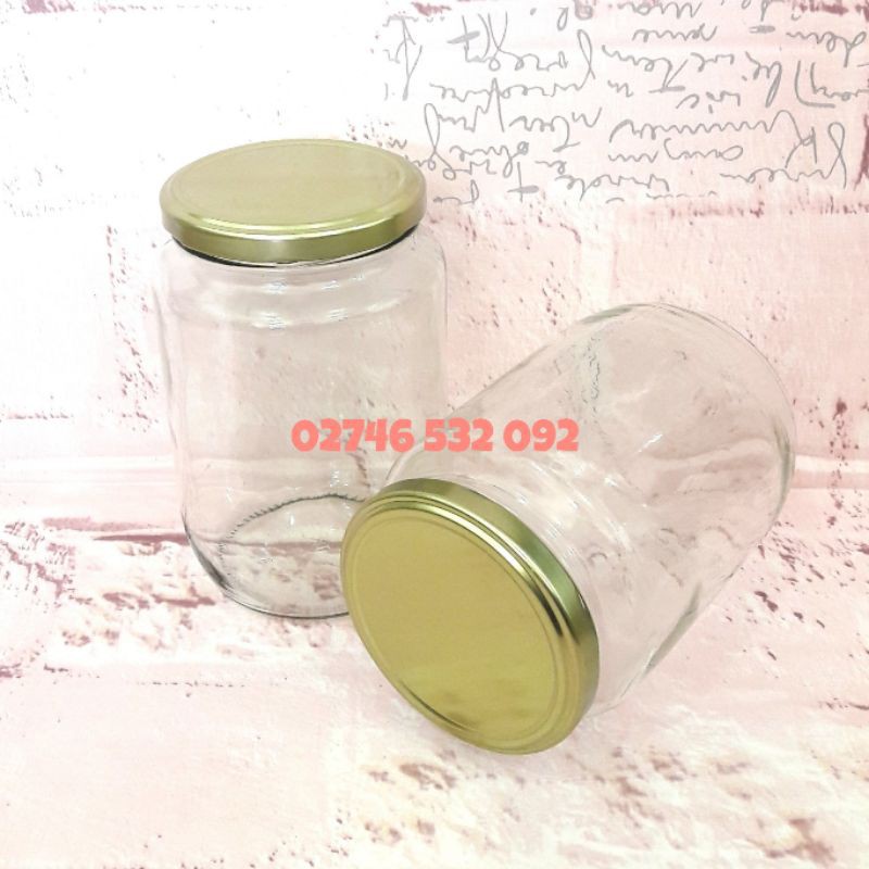 Hủ Thủy Tinh 850ml Nắp Kim Loại Siêu Xinh - Nuôi Cá Sim Đá hoặc Đựng Nước Trái Cây