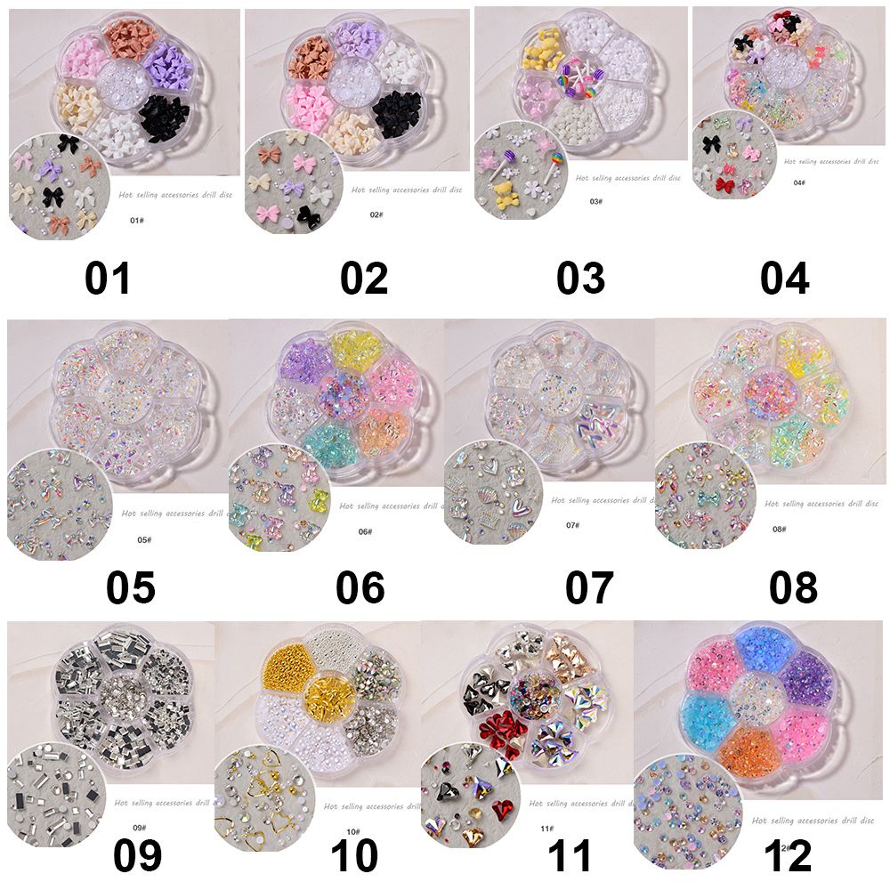 [Hàng mới về] Hạt phụ kiện trang trí móng tay 3d hình kẹo mút/bướm/gấu nhiều kiểu đáng yêu