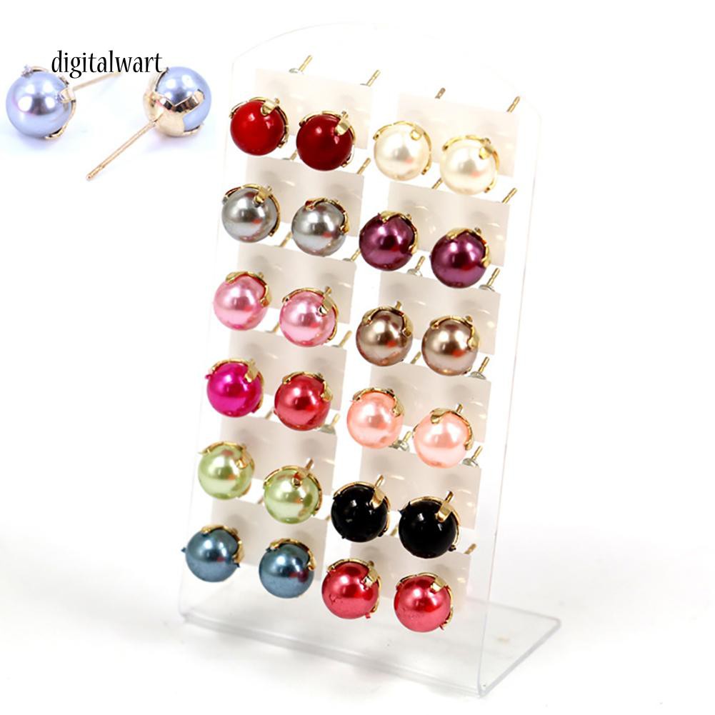 Set 12 đôi bông tai ngọc trai kiểu dáng thời trang cho nữ