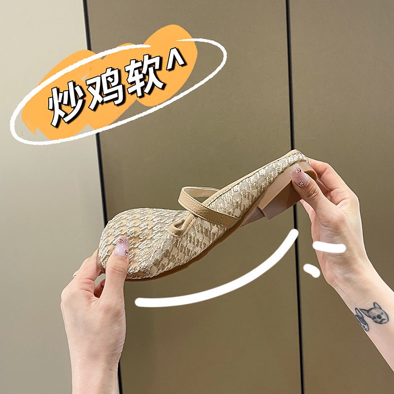 Dép Sandal Đế Bằng Mềm Mại Phối Ren Thoáng Khí Phong Cách Thời Trang Pháp Dành Cho Nữ