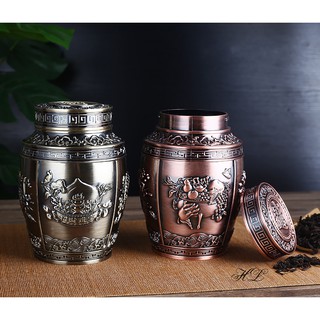 Lọ đựng chè đồng hoa văn cổ size To
