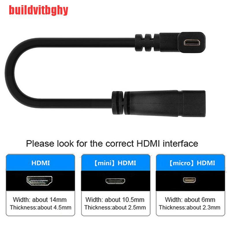 (Mua-Code) Cáp Chuyển Đổi 1080p Micro Hdmi Sang Hdmi Female Góc 90 Độ Cho Pc Hdtv