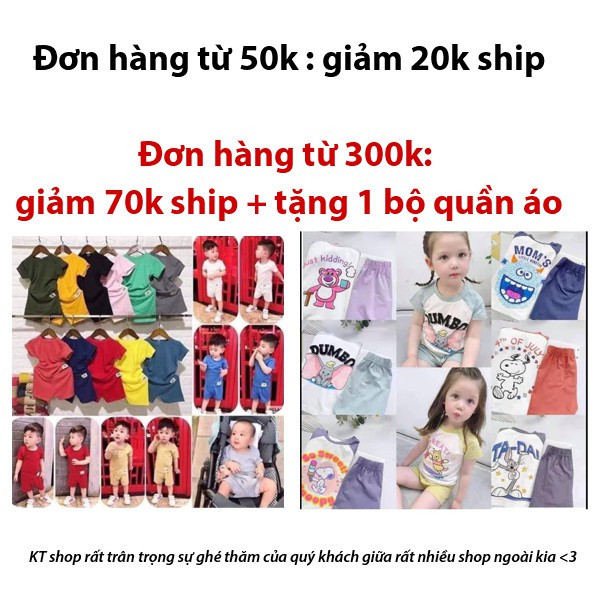 [1-5 tuổi] Bộ Hm cộc tay trẻ em 💖 vải cotton siêu mịn cho bé trai, bé gái 8-18kg 💖 [FREESHIP, CAO CẤP, RẺ NHẤT]