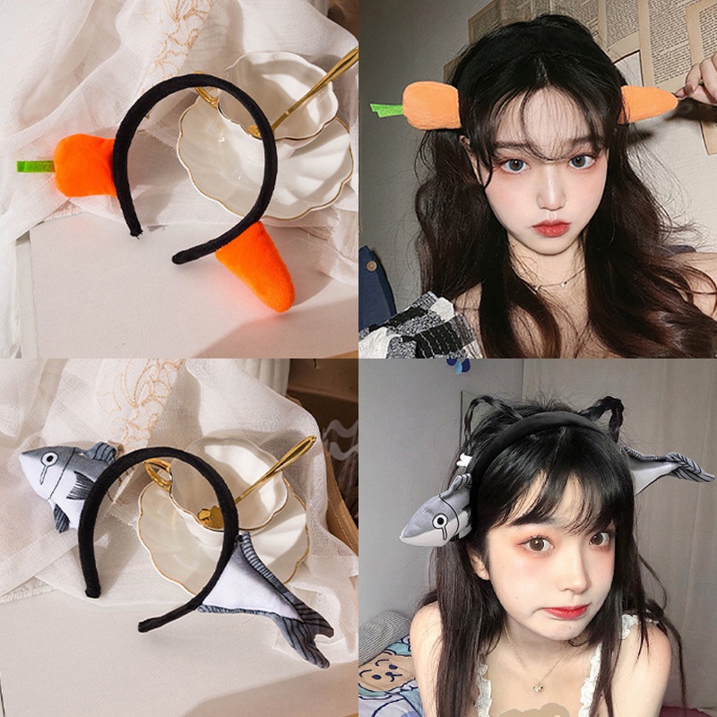 Băng Đô Cài Tóc Hình Cá Ướp Hoạt Hình Dễ Thương Cho Nữ