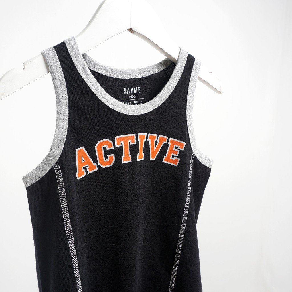 Bộ Mặc Nhà Ba Lỗ Cotton Bé Trai Active