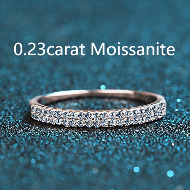 XDY-746 Nhẫn bạc nữ 925, Moissanite 0,23 carat (không có giấy chứng nhận)
