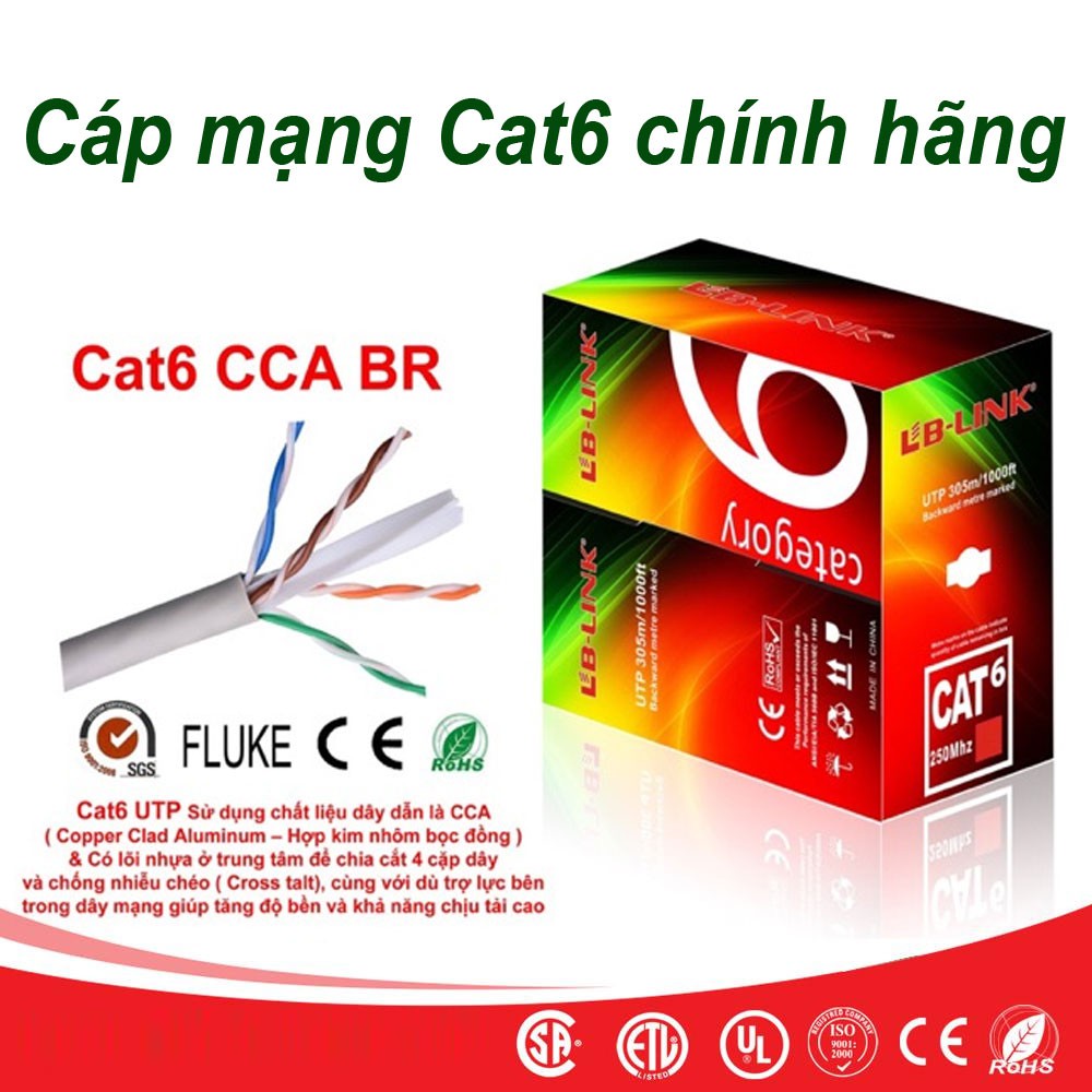 Cáp Mạng Lan CAT6 LB-LINK UTP, Cuộn 305m