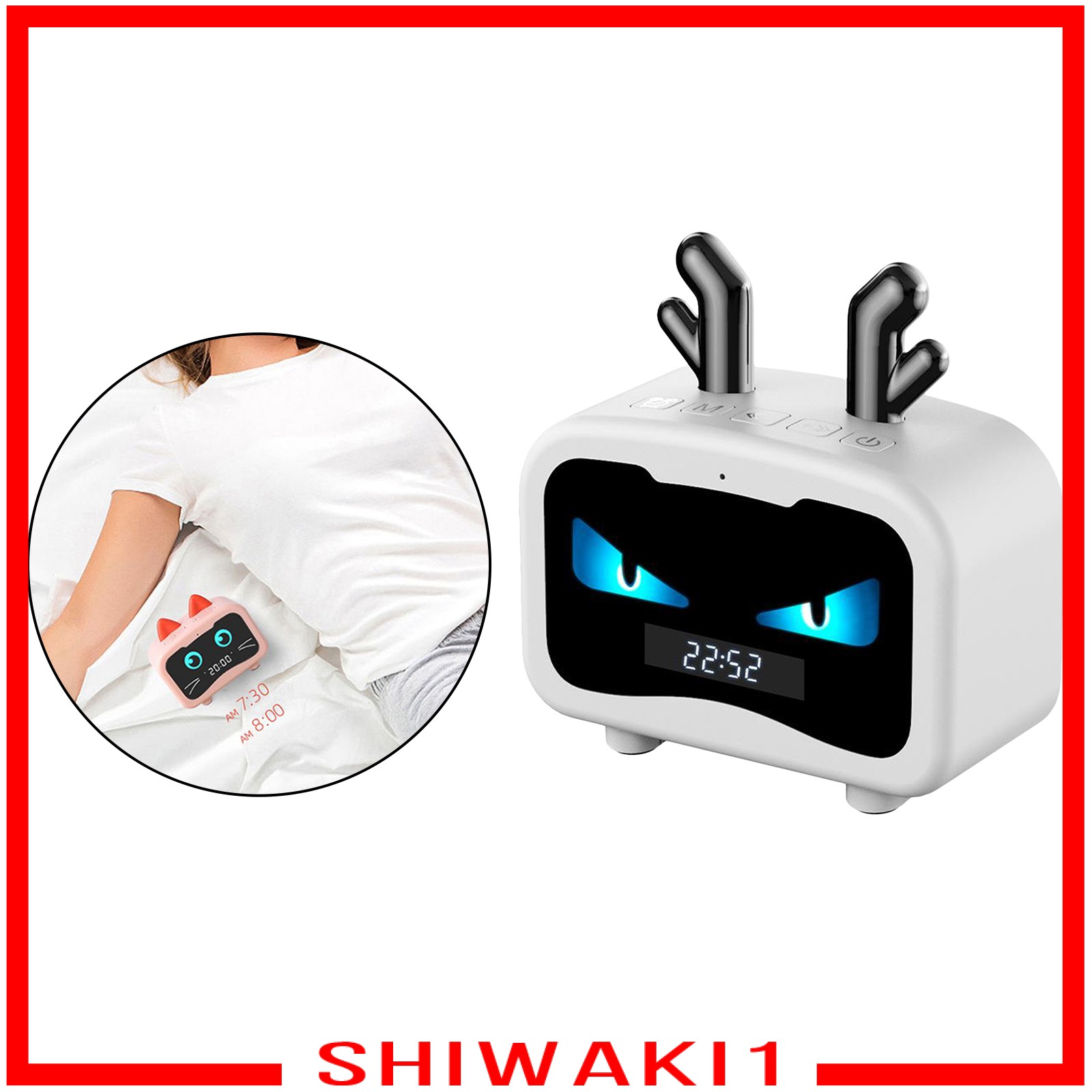 Loa Bluetooth Không Dây Kiêm Đồng Hồ Báo Thức Đa Năng Shiwaki1