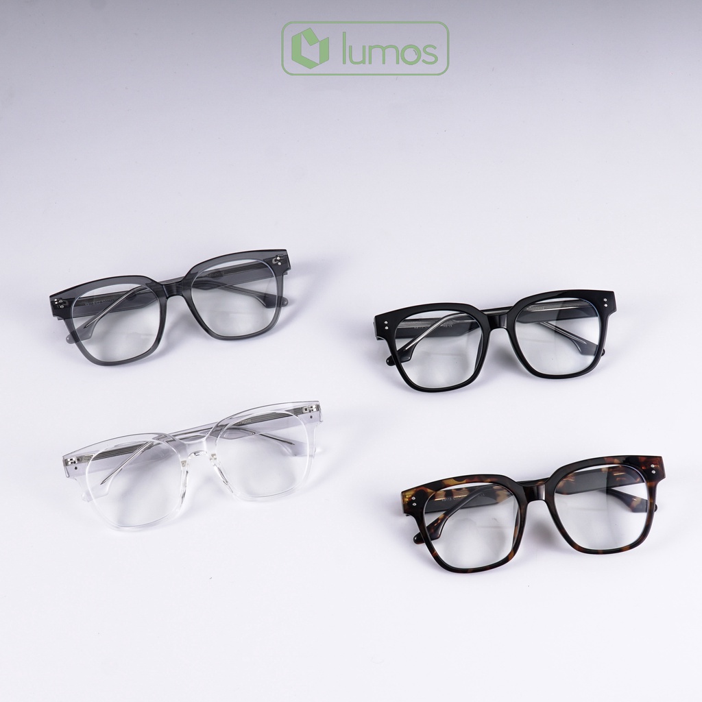Gọng kính cận nam nữ cao cấp vuông đẹp Una.C N chống tia UV thời trang Hàn Quốc Lumos 9113
