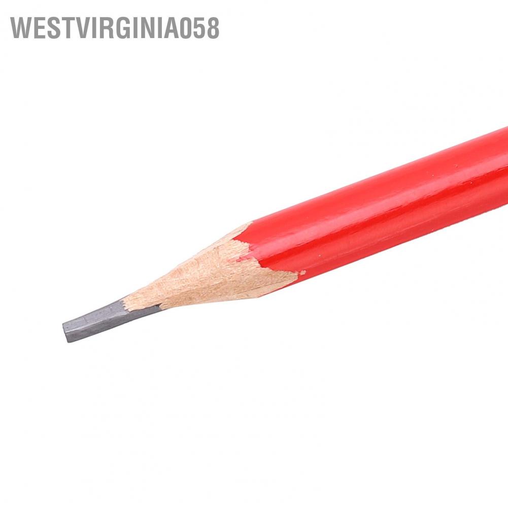 Westvirginia058 12Pcs Carpenters Pencils Black Core Oval 2‑Head DIY Woodworking Mark Pen Hand Tools