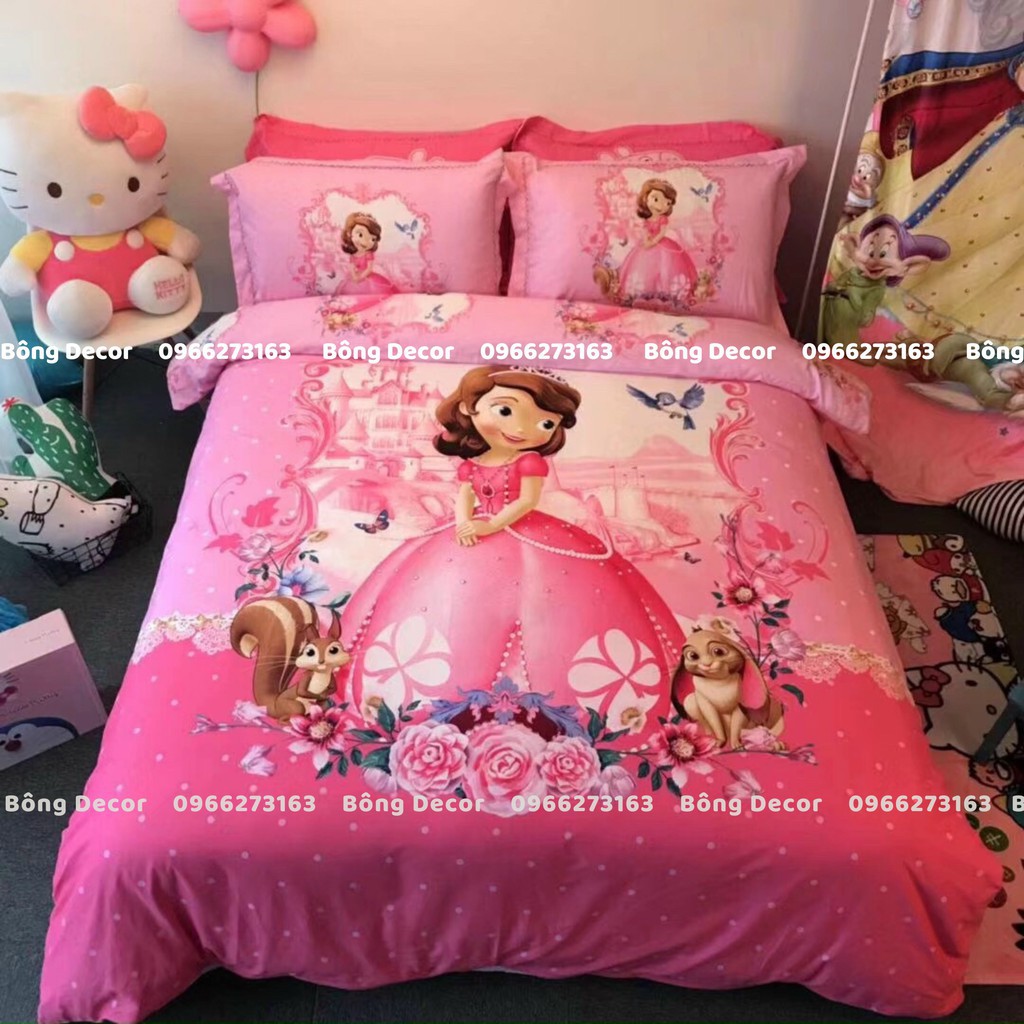 Bộ Chăn Ga Gối Cotton 100% Disney Cao Cấp Cho Bé