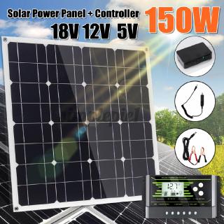 Tấm Pin Năng Lượng Mặt Trời 150w 18v Usb 12v / 5v Cho Xe Hơi / Tàu Thuyền