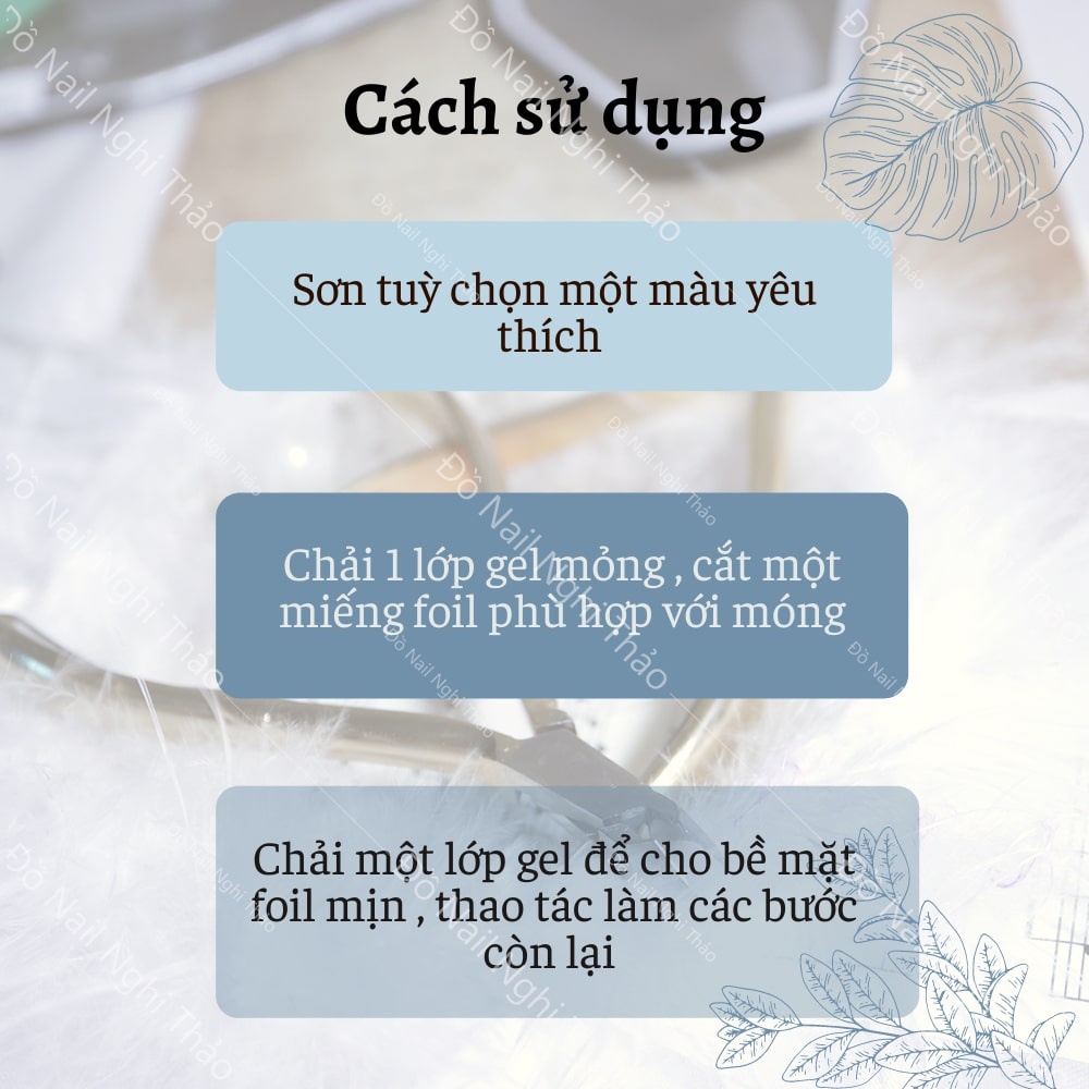 Foil ẩn thủy tinh 7 màu trang trí móng