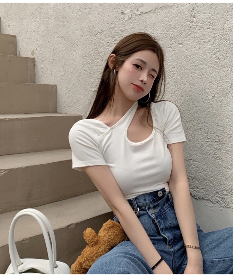 Áo Thun Lửng Tay Ngắn Thời Trang Dành Cho Nữ